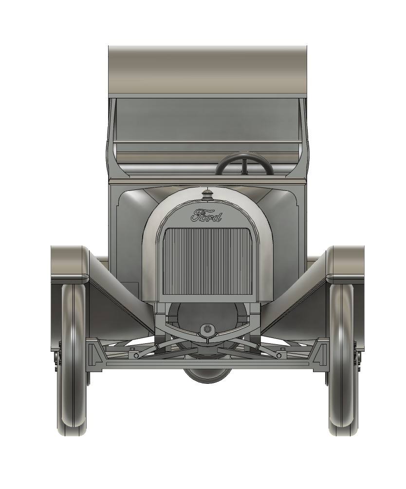 Model T van — 3D CAD render side view