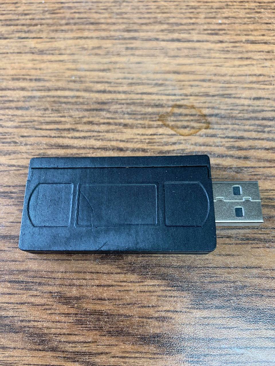 Custom USB key fob — open showing PCB